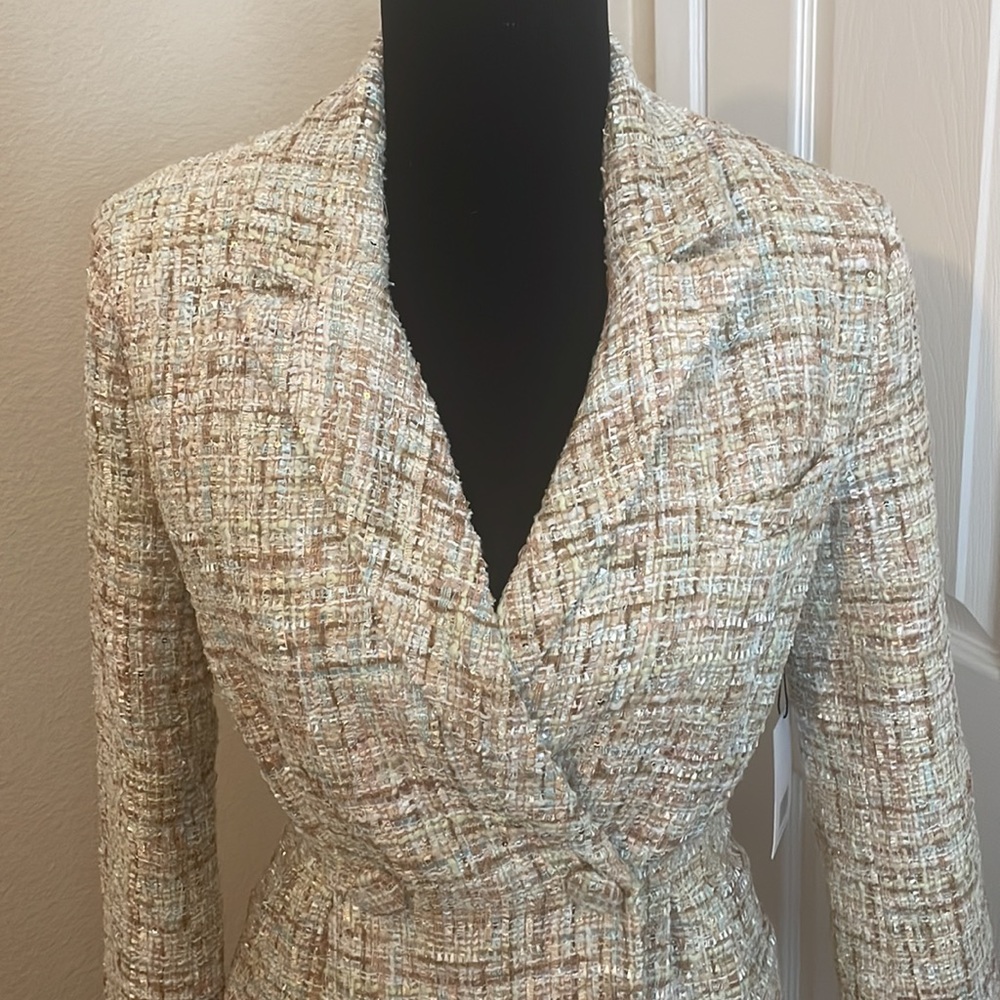 New Jason Wu Tweed Long Sleeve Blazer Jacket - Picture 12 of 16
